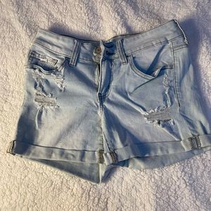 Light blue SO low rise denim shorts
